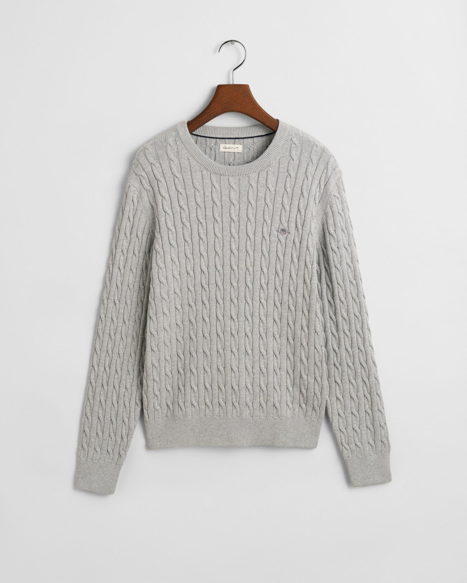Teens Shield crewneck sweater af bomuld med kabelstrik