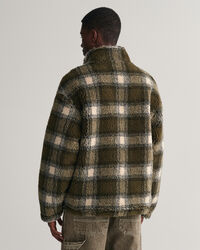 Ternet fleece jakke med lynlås