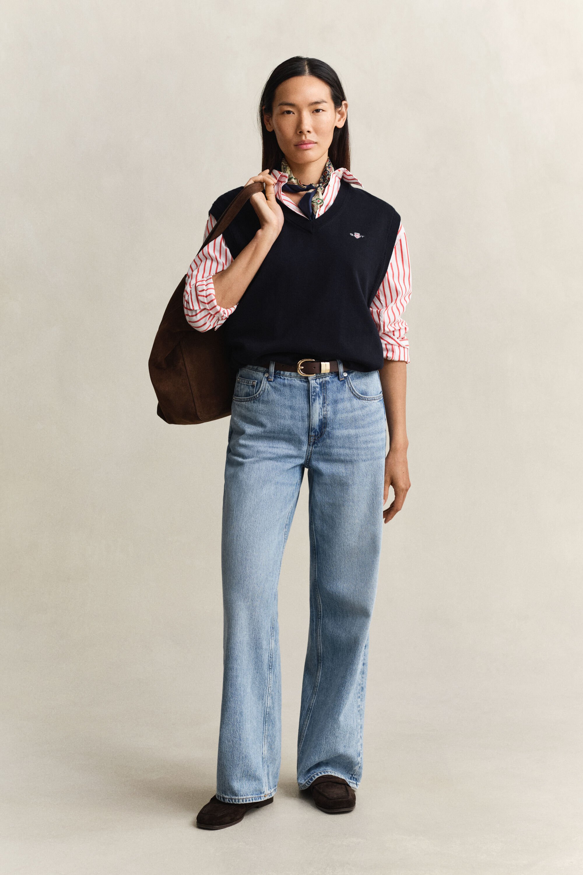 Relaxed fit klassisk stribet poplin-skjorte