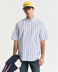 Relaxed fit Heritage poplin skjorte med korte &aelig;rmer