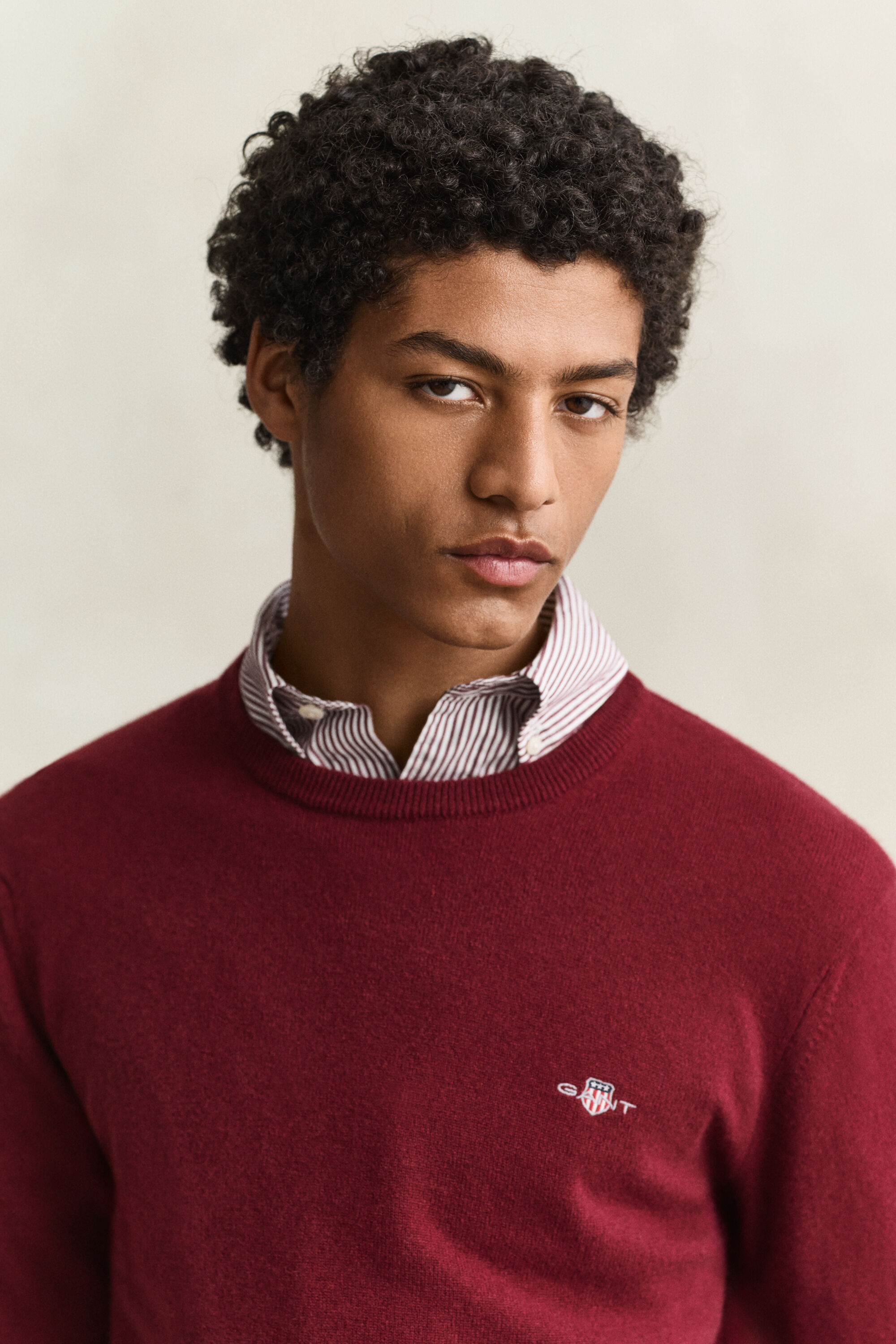 Crewneck sweater i lammeuld