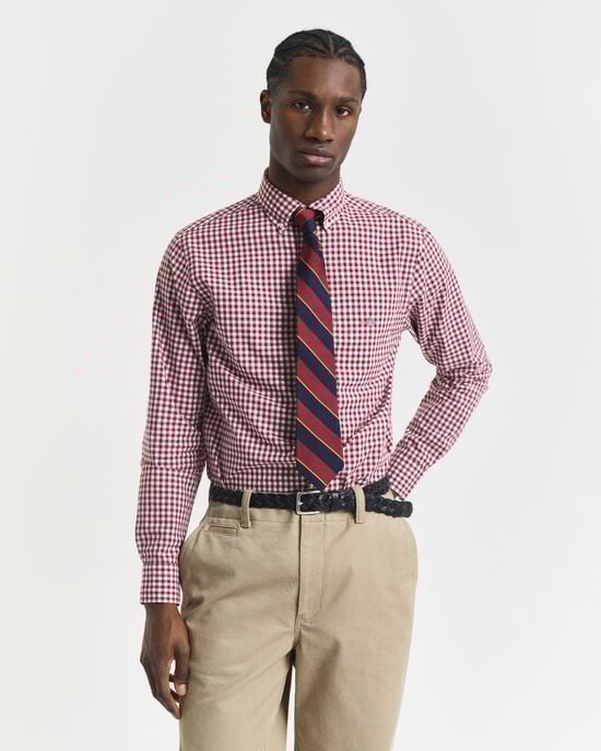 Regular fit klassisk gingham poplin-skjorte