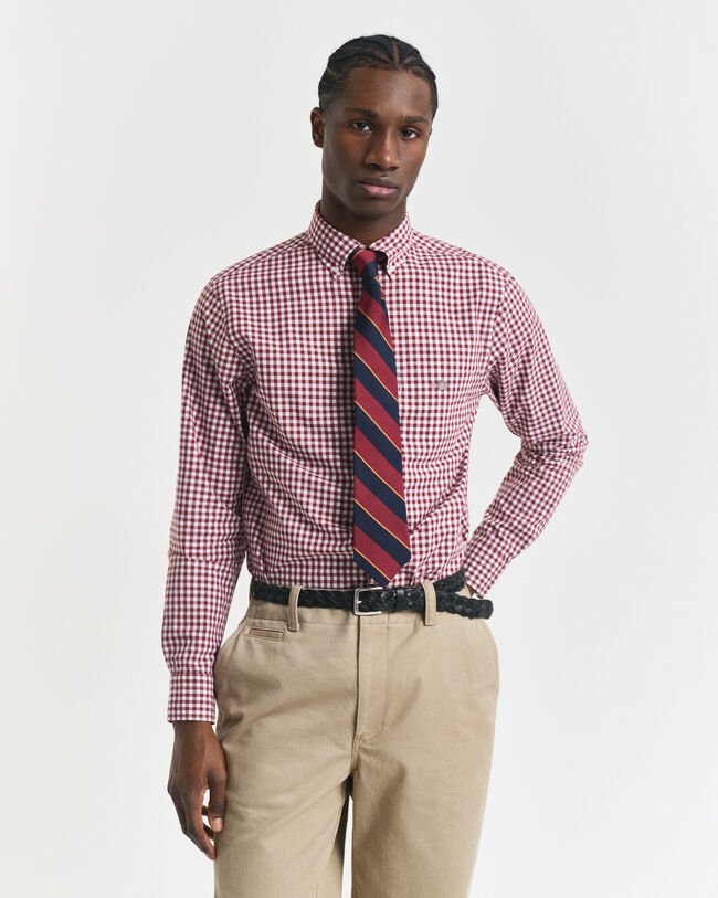 Regular fit klassisk gingham poplin-skjorte