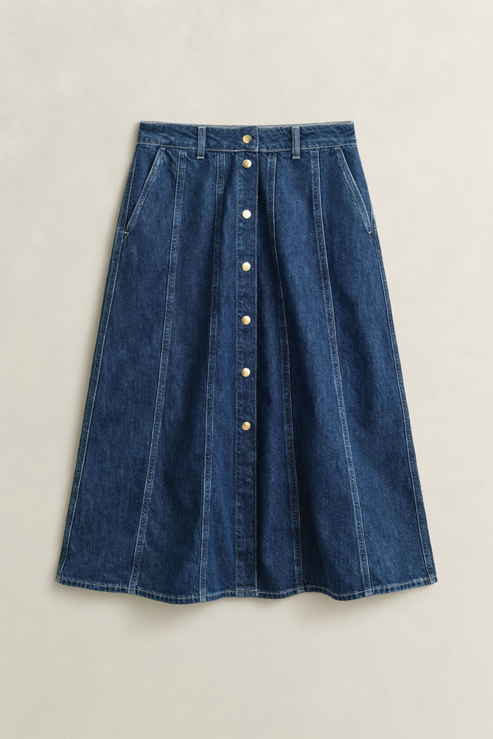 Denim-nederdel med svaj