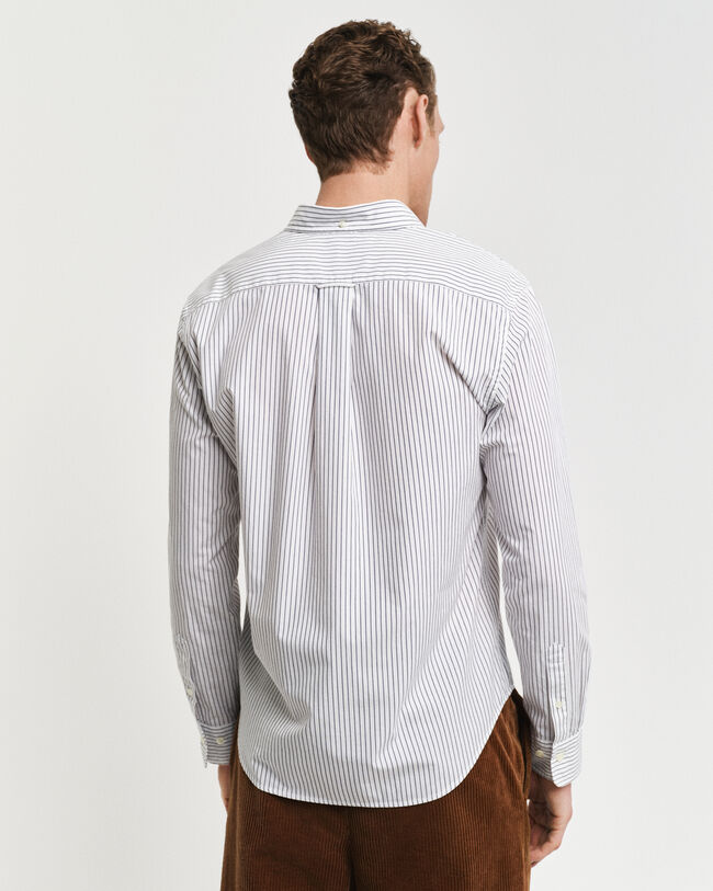 Regular fit poplin skjorte med striber