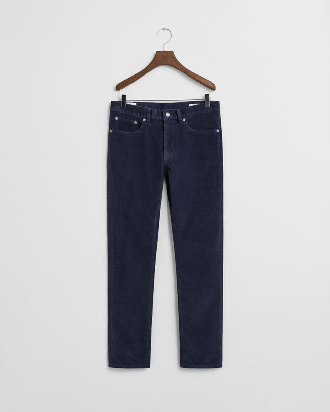 Slim fit jeans af jernbanefløjl