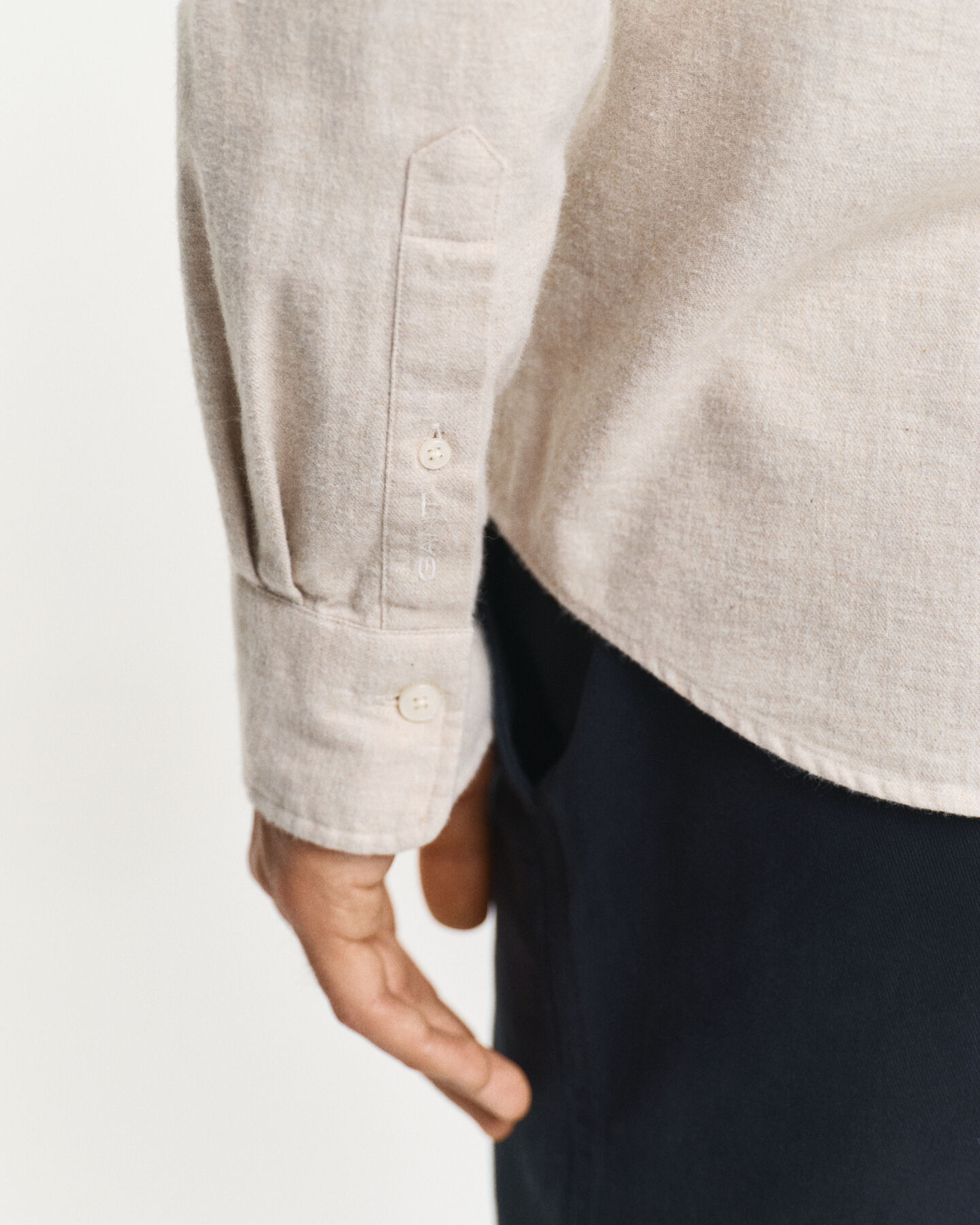 Regular fit melange flannelskjorte