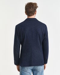 Tofarvet jerseyblazer i uld og bomuld