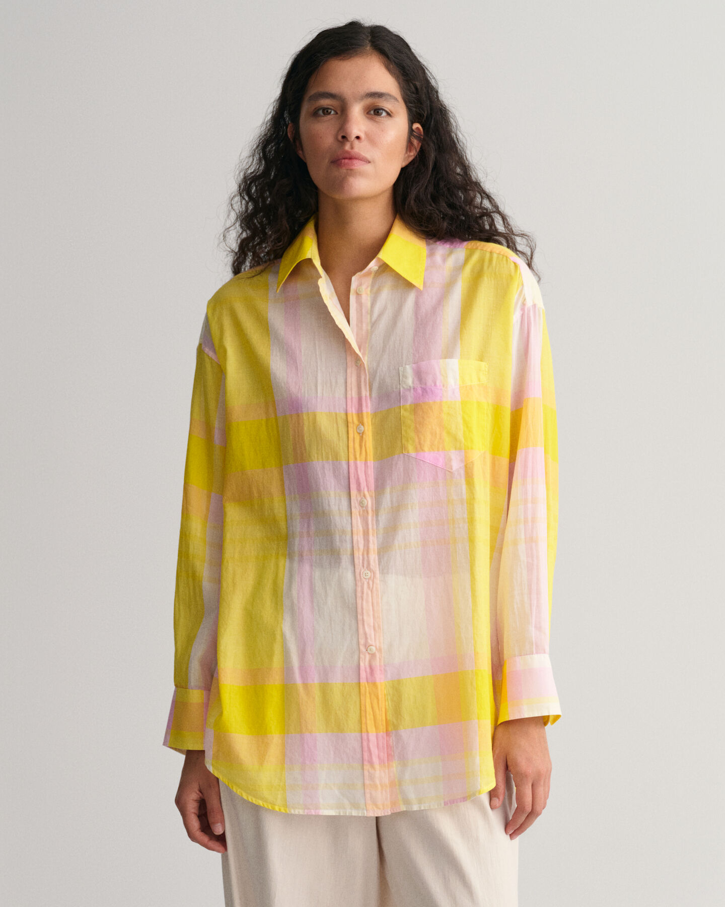 Oversized madras skjorte
