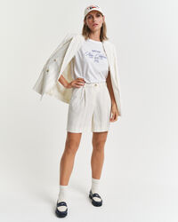 Nålestribede hørshorts