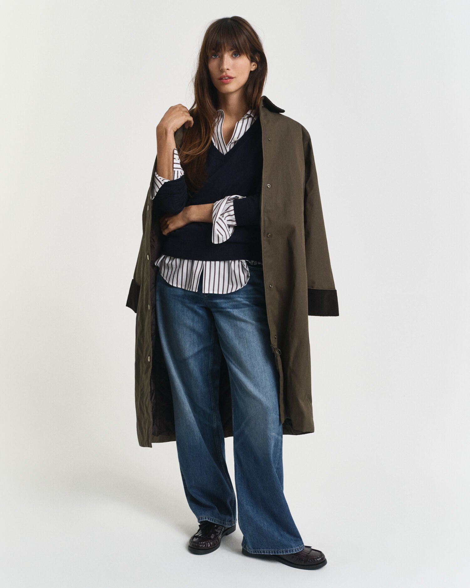 Sweater med V-hals sweater af ekstra fin merinould