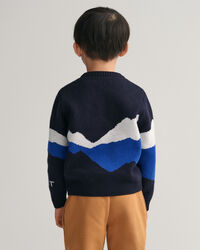 Kids Alpine jacquard crewneck sweater