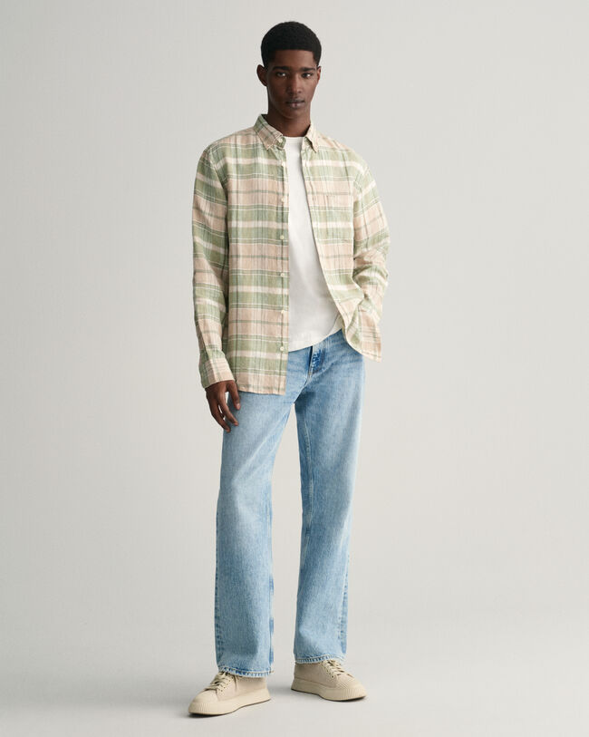 Regular fit skjorte af madras og h&oslash;r