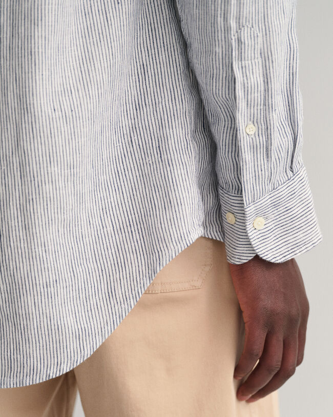 Regular fit stribet skjorte af h&oslash;r