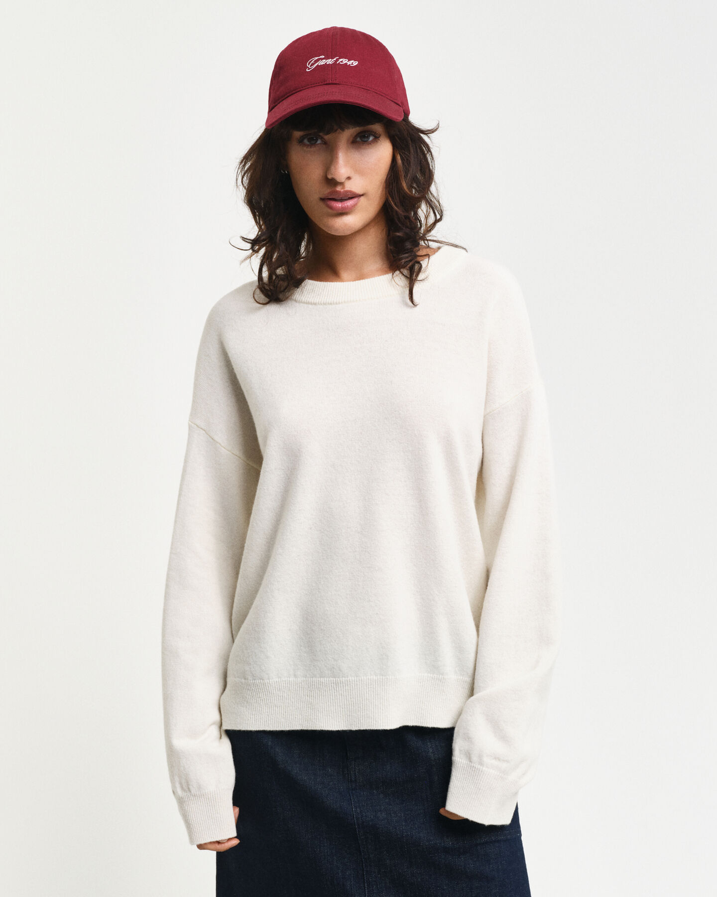 Crewneck sweater i ekstra fin lammeuld