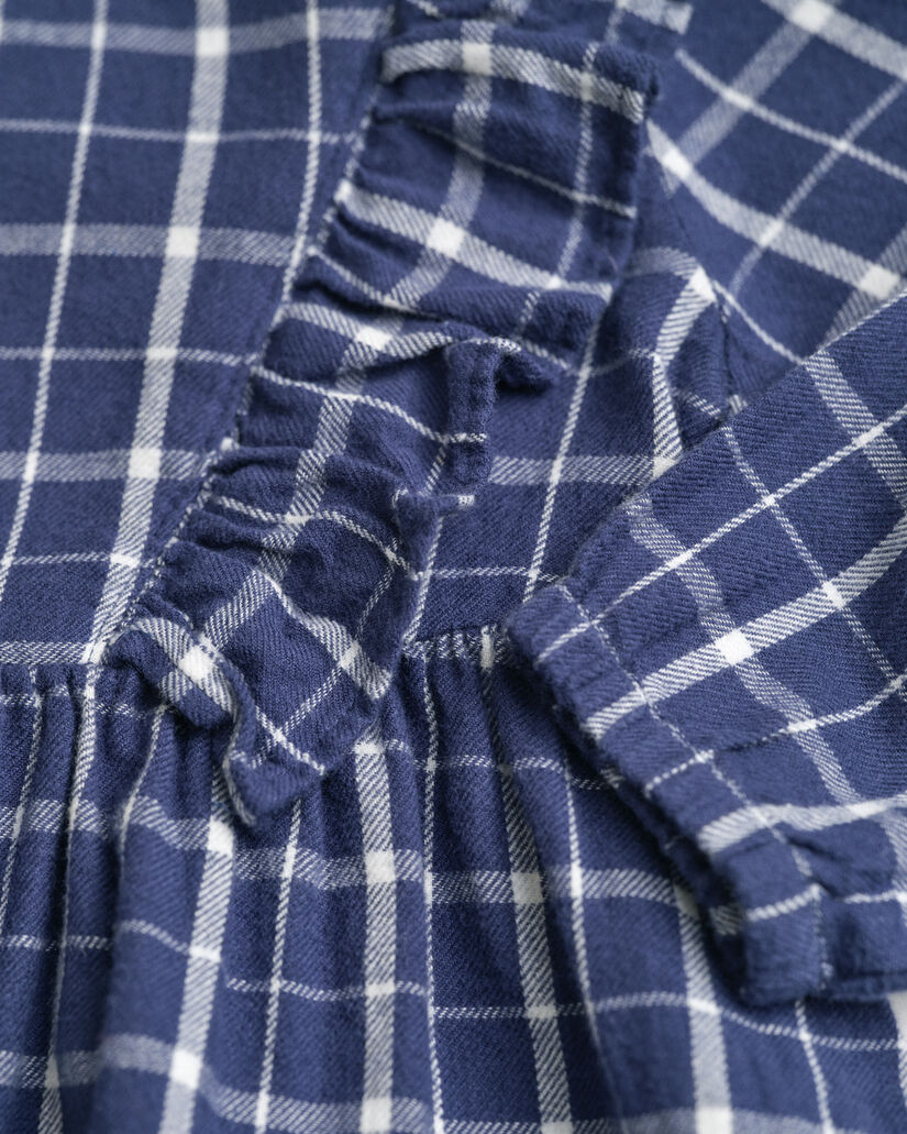 Baby Girls flæset kjole i ternet flannel