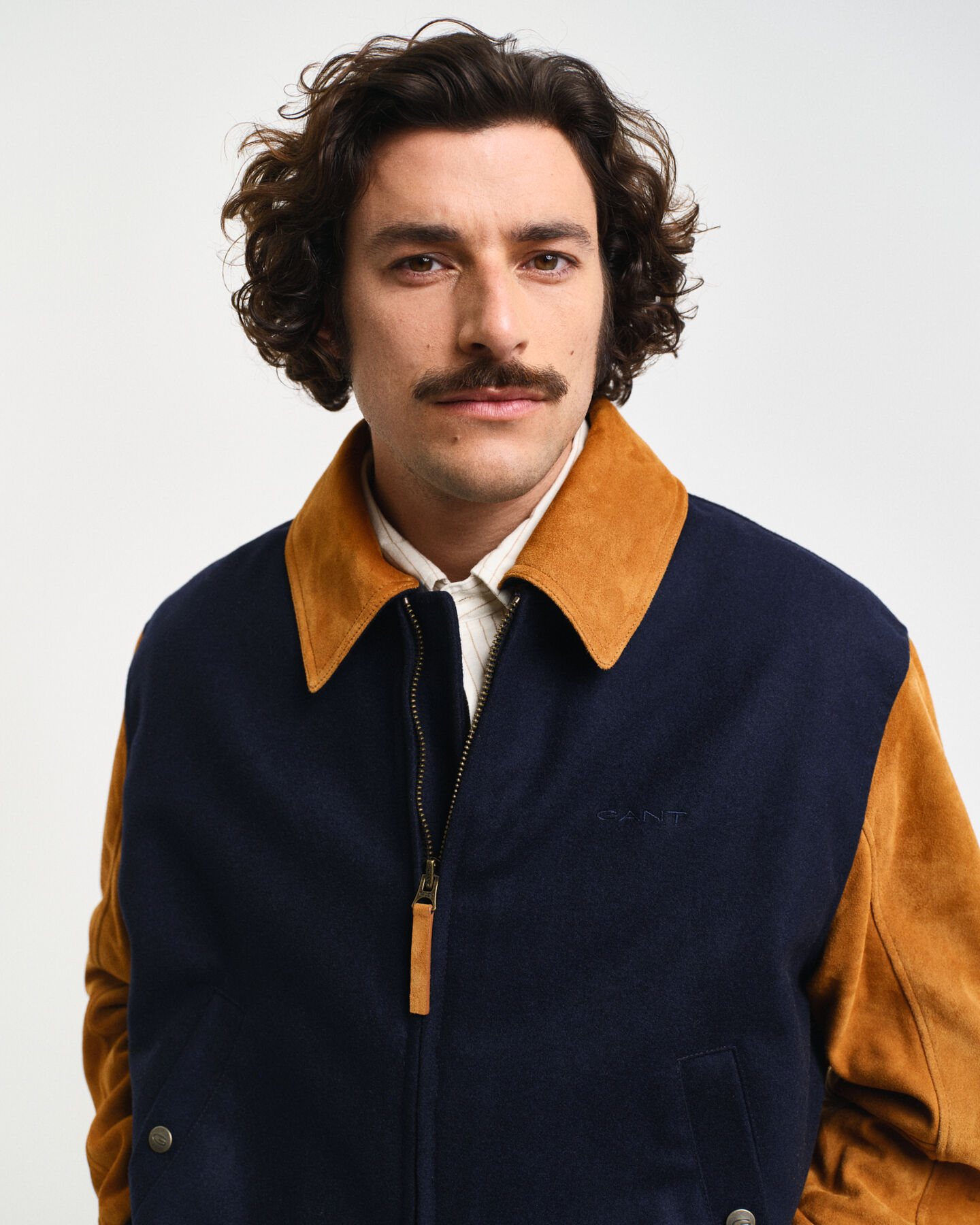 GANT Varsity Jacket i blanding af uld og ruskind