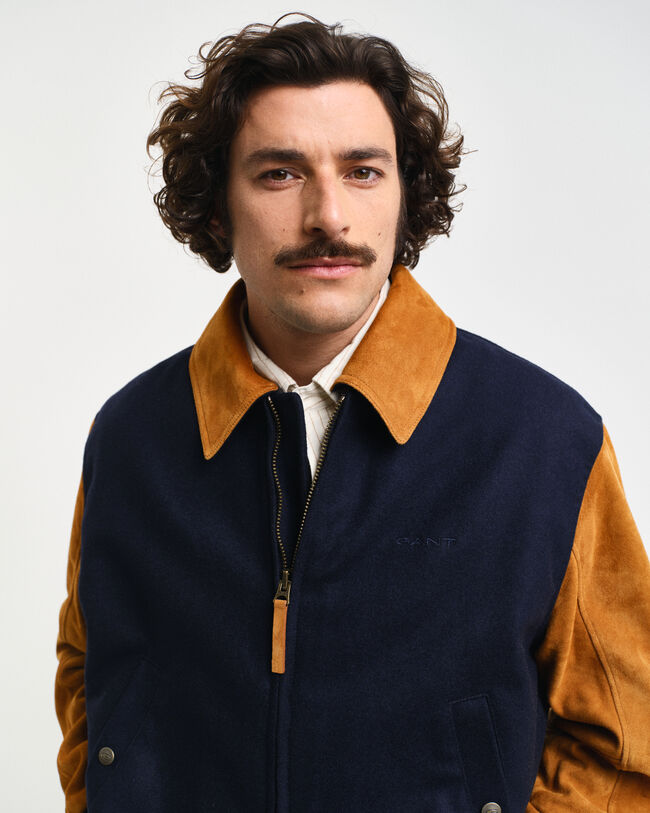 GANT Varsity Jacket i blanding af uld og ruskind