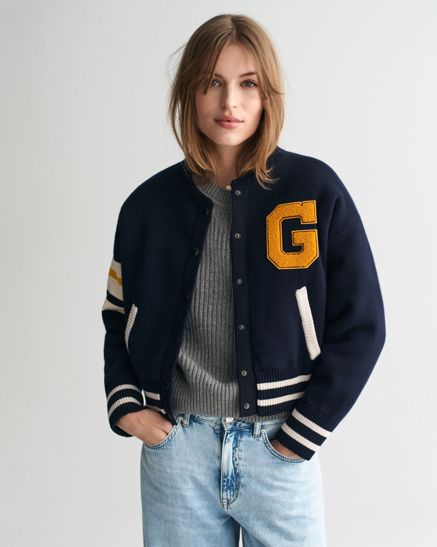 Strikket Varsity Jacket