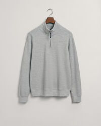 Waffle Texture sweatshirt med halv lynl&aring;s