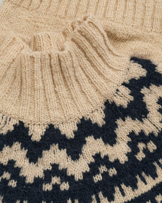 Fair Isle sweater med rullekrave