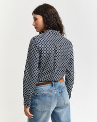 Regular fit Geometric skjorte af bomuldsvoile