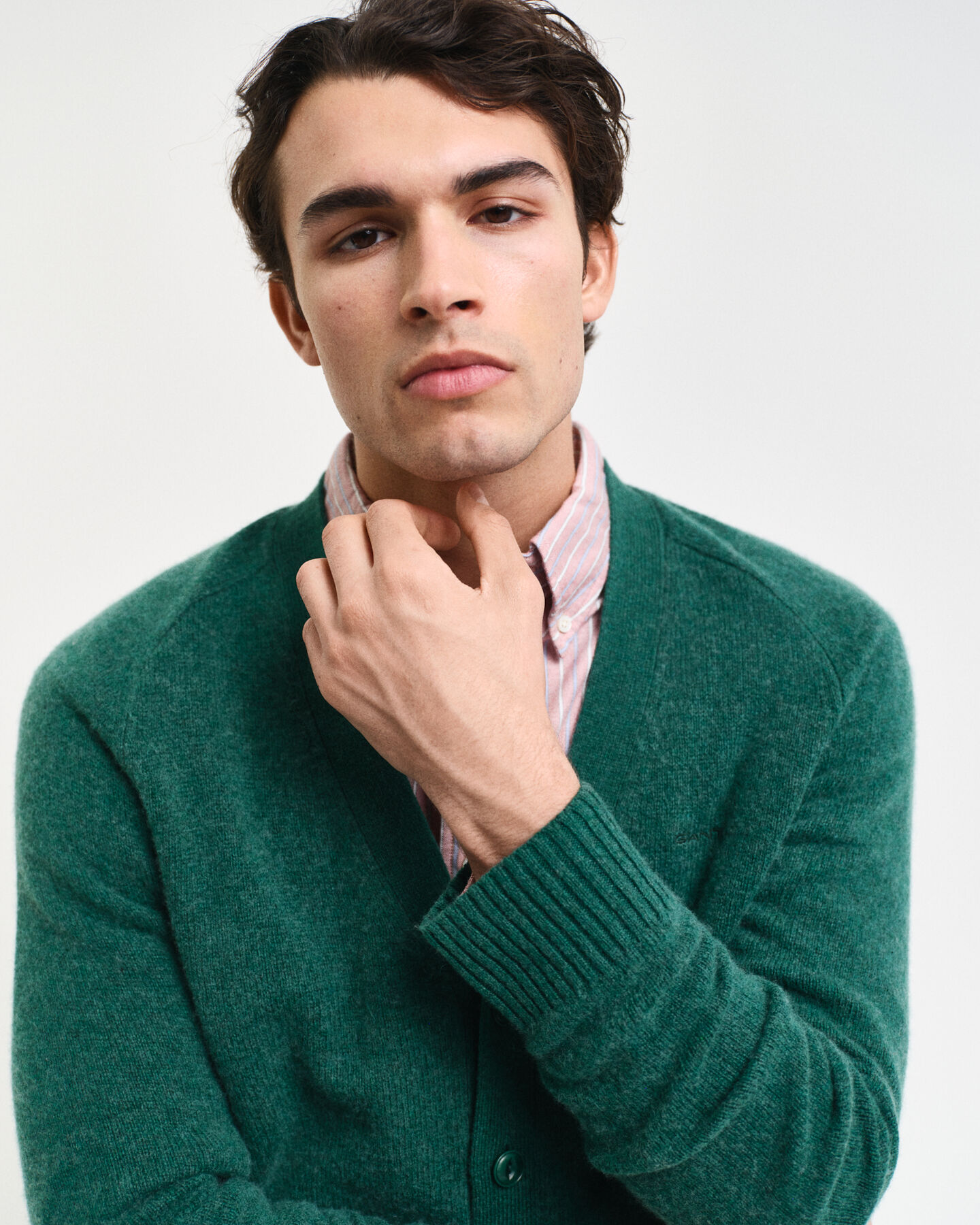 Cardigan af uldblanding