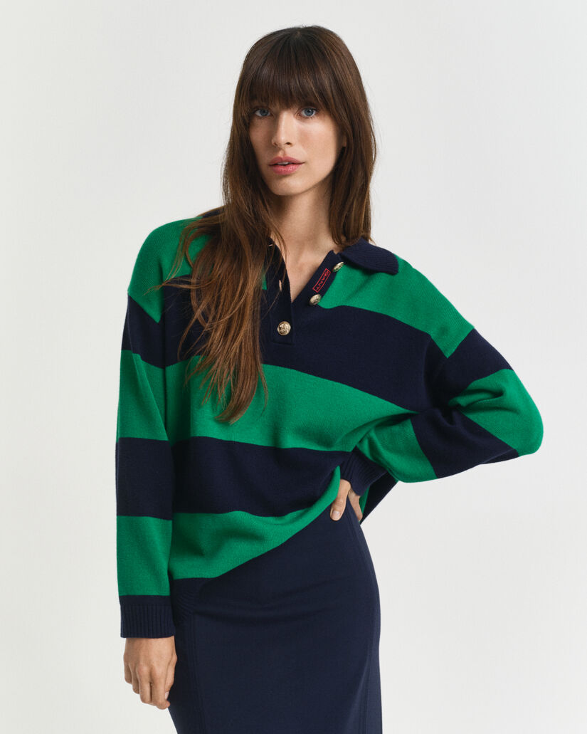 Strikket Rugger med striber