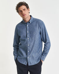 Regular fit indigo chambray skjorte