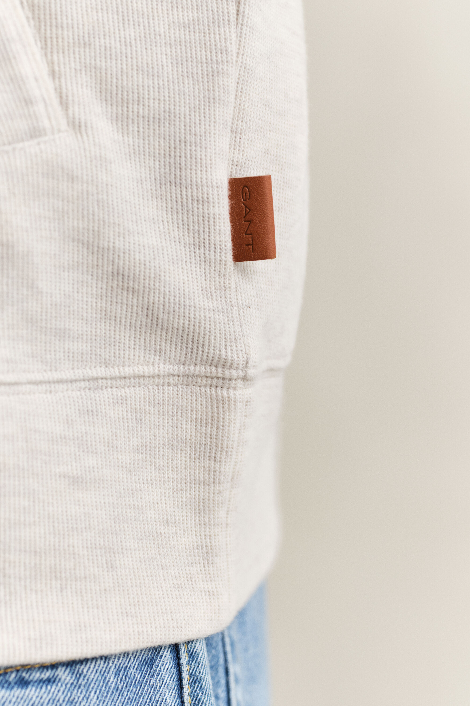 Sacker rib sweatshirt med lynlås