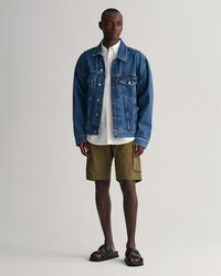 Regular fit tætvævet skjorte