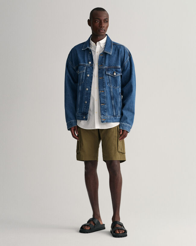 Regular fit tætvævet skjorte