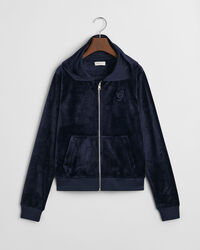 Teen Girls h&aelig;ttetr&oslash;je med lynl&aring;s i velour