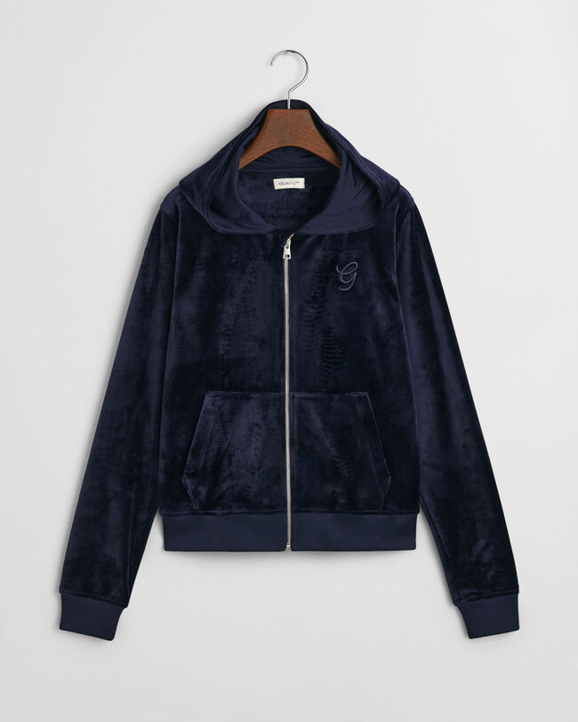 Teen Girls h&aelig;ttetr&oslash;je med lynl&aring;s i velour