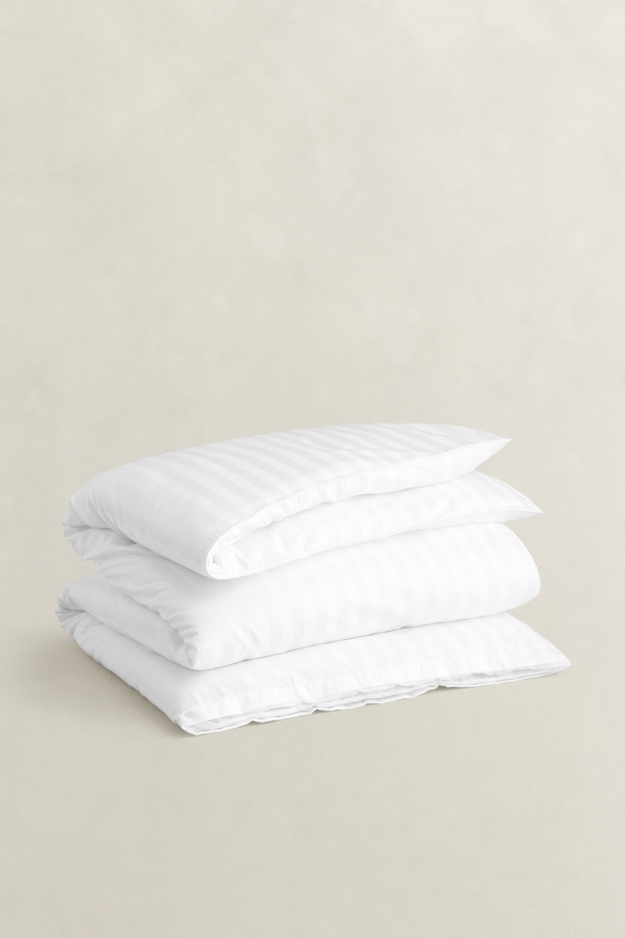 Sateen stribet enkelt dynebetræk