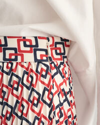 Plisseret nederdel med Geometric-tryk
