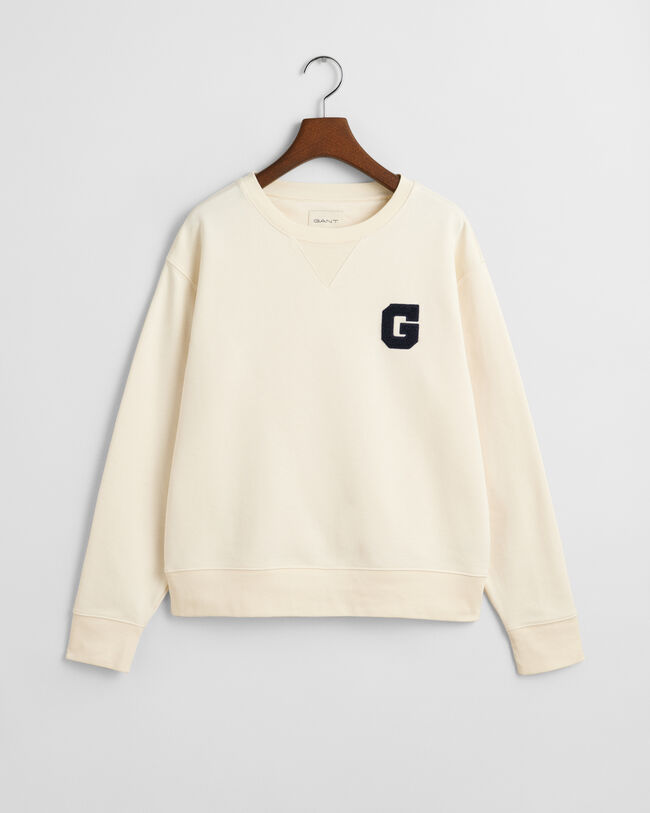 Sweatshirt med crewneck og G-m&aelig;rke