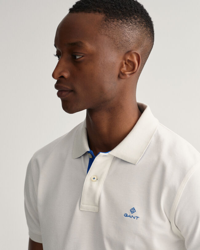 Contrast piqué Rugger med krave