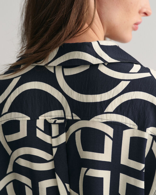 Kaftan med korte ærmer og Monogram-tryk