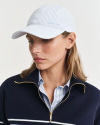 Stribet seersucker cap