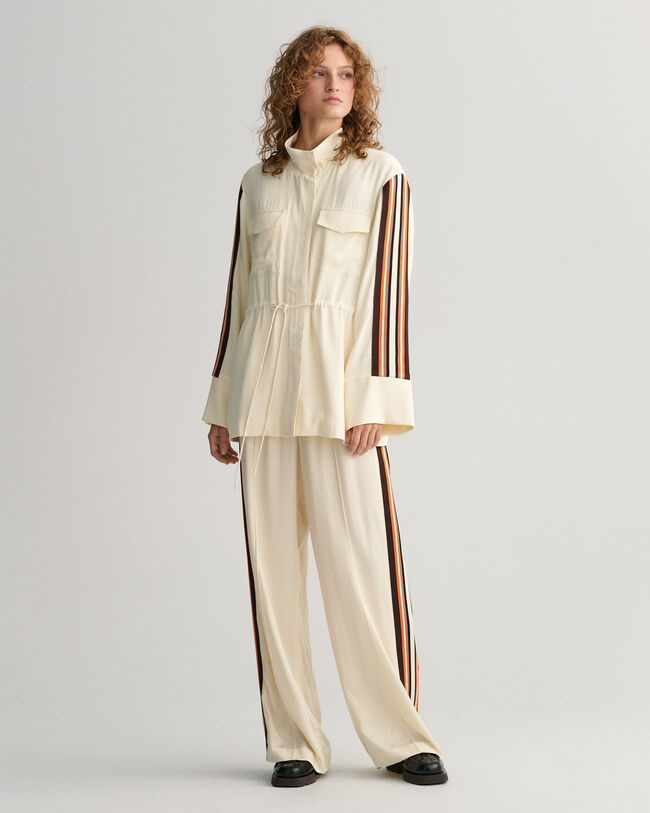 Relaxed fit stribet jakke