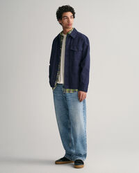 Regular fit skjorte af poplin med mellemstore tern