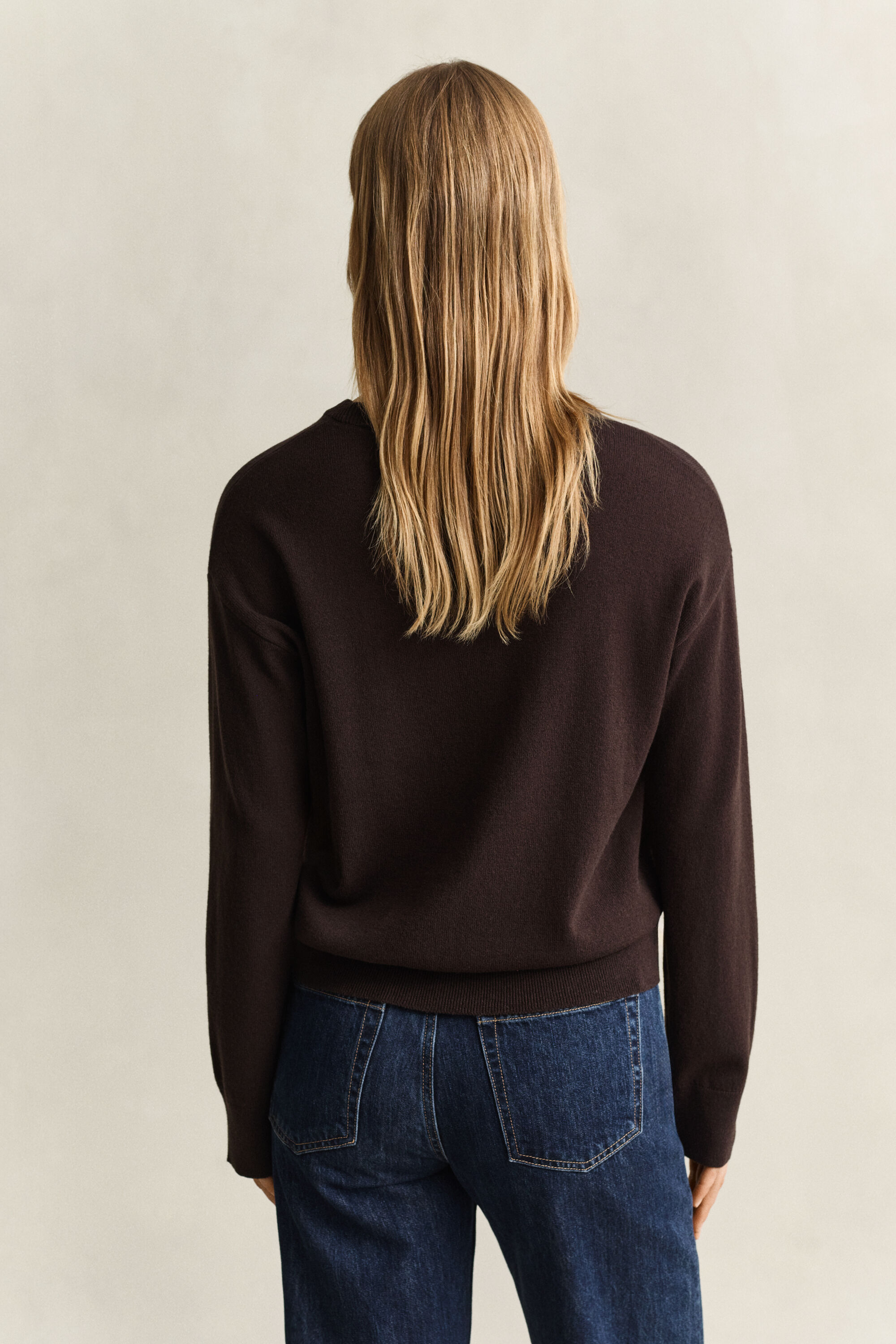 Crewneck sweater i ekstra fin lammeuld