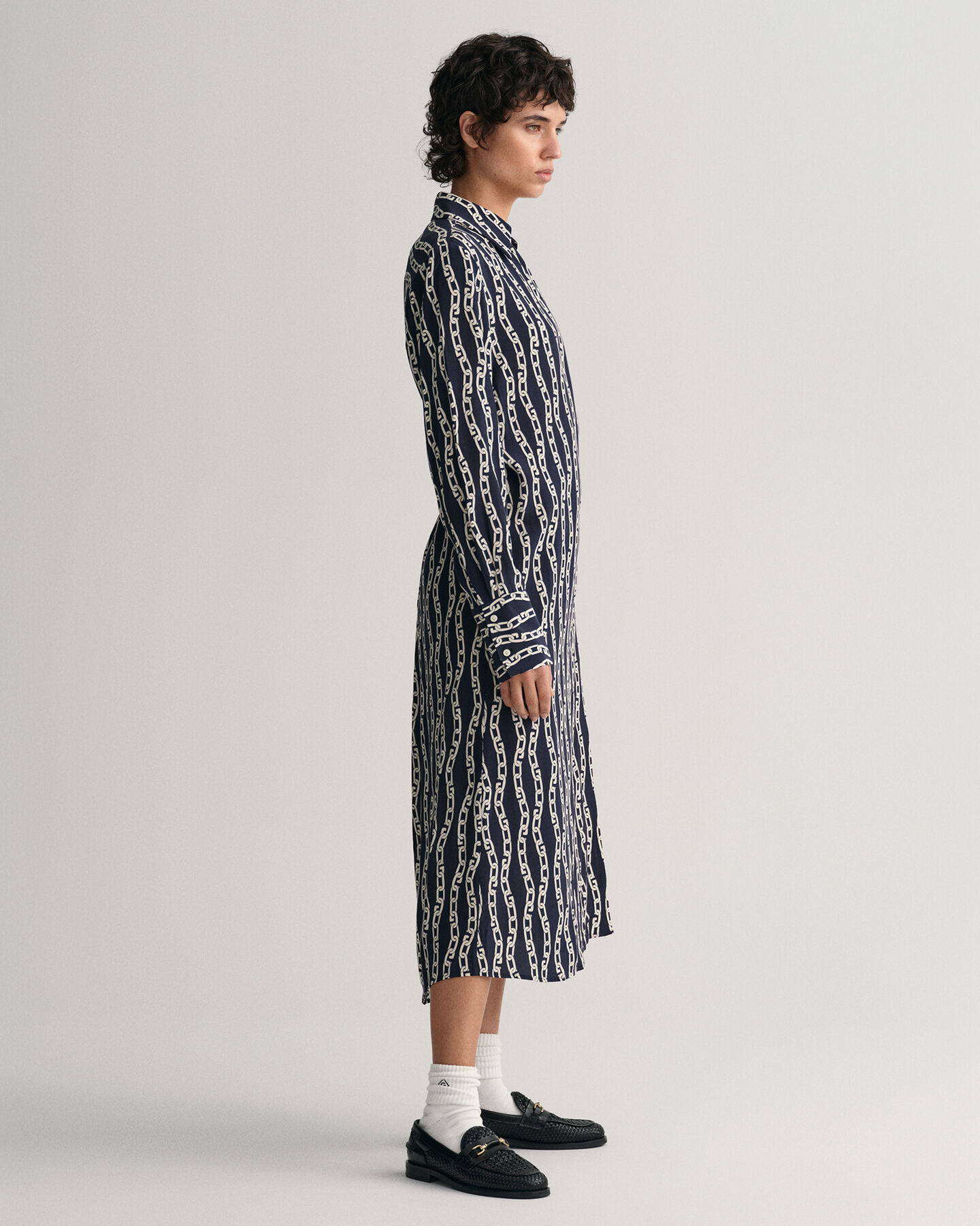 Slå-om kjole med Chain-tryk