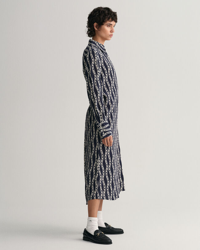 Slå-om kjole med Chain-tryk