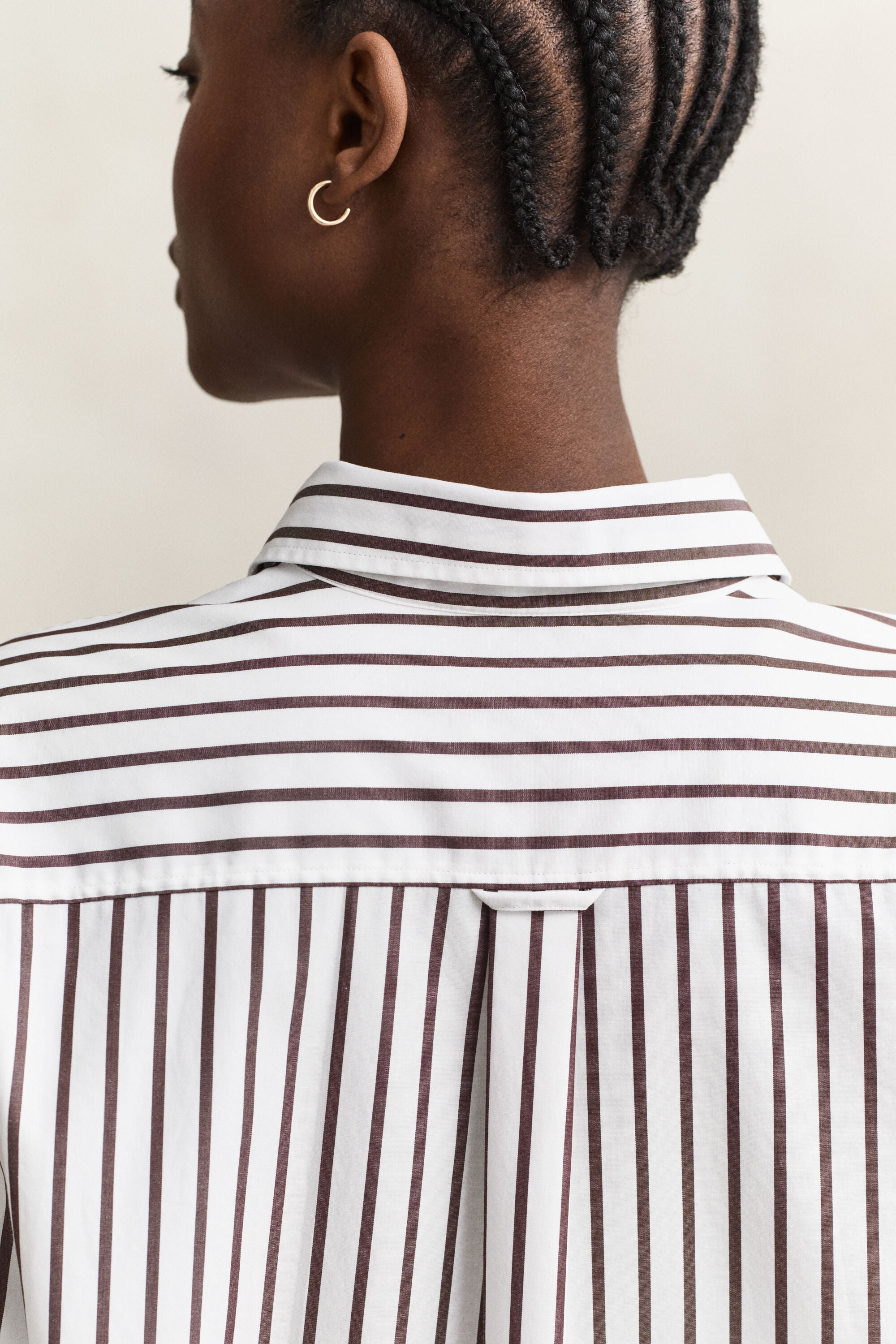 Relaxed fit stribet klassisk poplin-skjorte