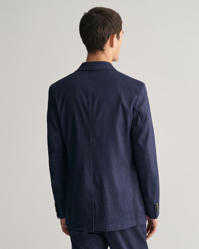 Jakkes&aelig;t-blazer af h&oslash;r og bomuld