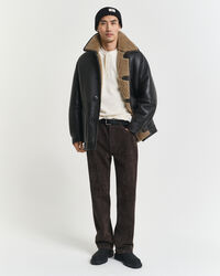 Henley T-shirt med vaffeltekstur og lange ærmer