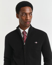 Cardigan af ekstra fin lammeuld med lynlås