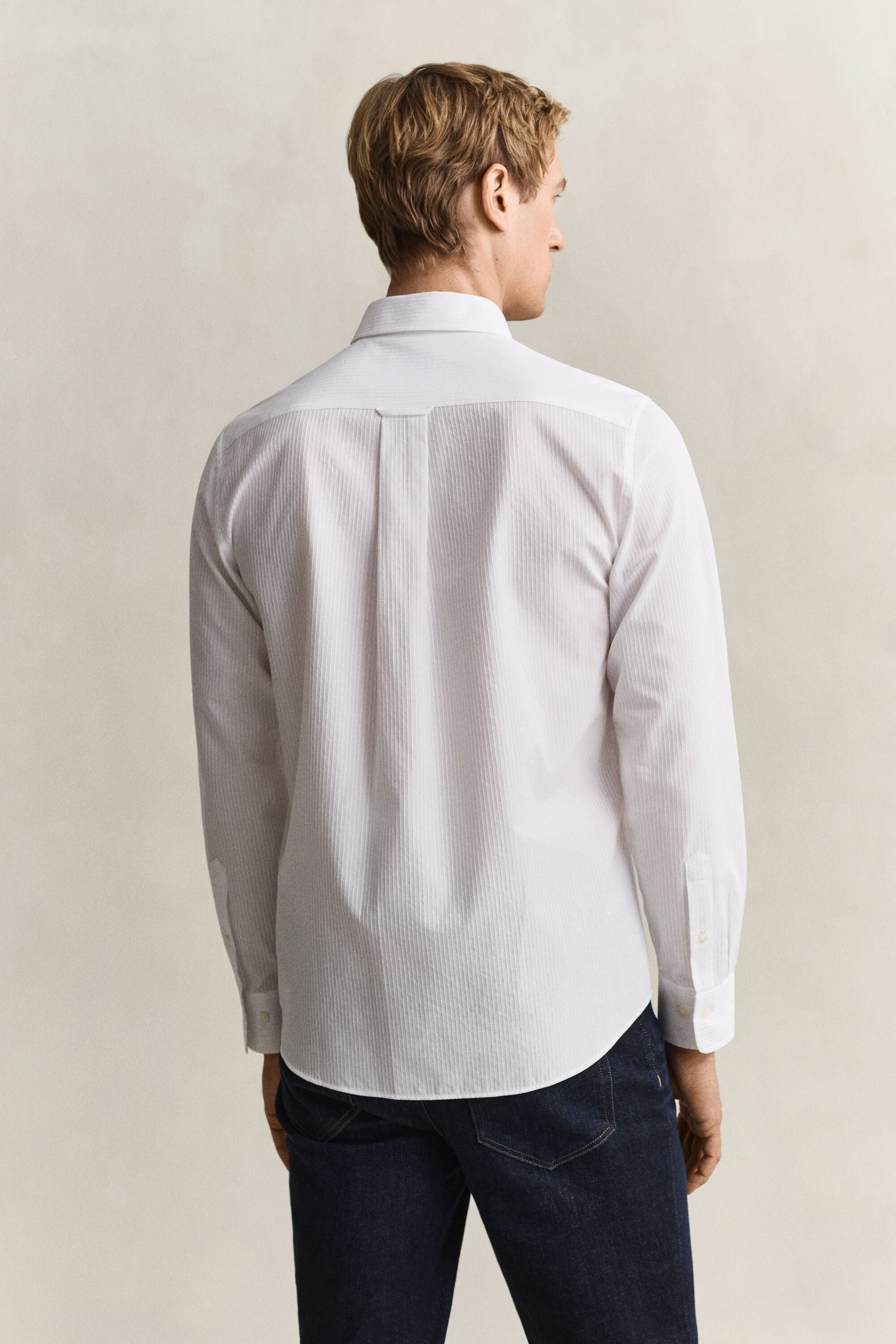 Regular fit dobby-stribet skjorte